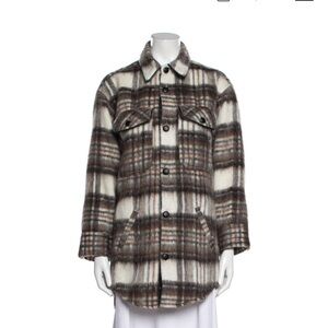 The Kooples Brown and Black Teddy Jacket Relaxed Fit